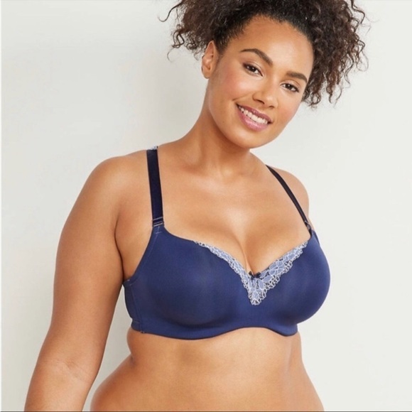 Cacique Navy Blue Balconette 46DD Bra Lightly Line - Picture 1 of 9
